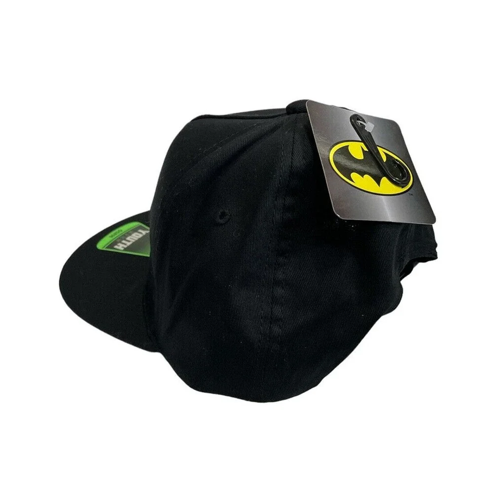 Boy's Batman Black Cap Bat Signal NWT Graphic Snapback Hat‎ Youth Adjustable